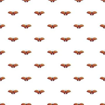 Repeating orange butterflies creating artistic seamless pattern Stock Illustration
