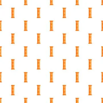 Repeating orange candy snack bars seamless pattern Stock Illustration