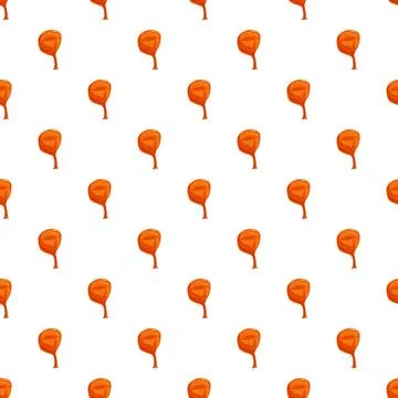 Repeating orange cartoon balloons seamless party pattern Stock Illustration