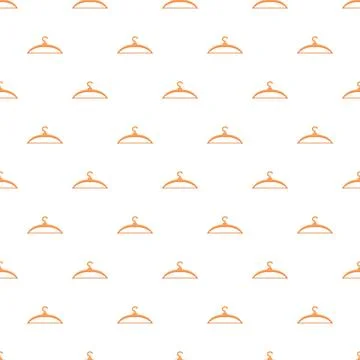Repeating orange clothes hangers pattern on white background Stock Illustration