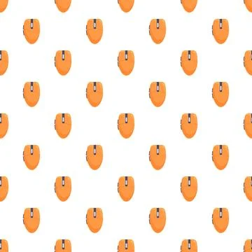 Repeating orange computer mouse technology seamless pattern Stock-Illustration