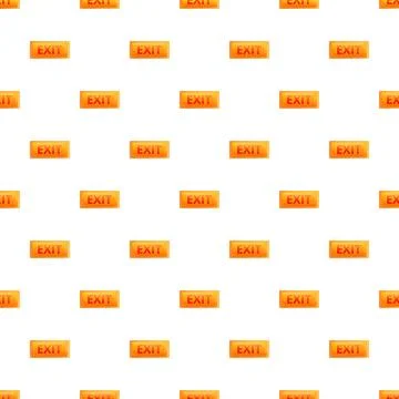 Repeating orange exit button sign pattern Stock Illustration