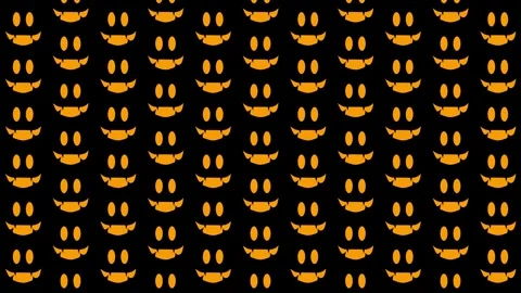 Repeating Orange Halloween Smile Pattern Background Loop Stock Footage 318338878