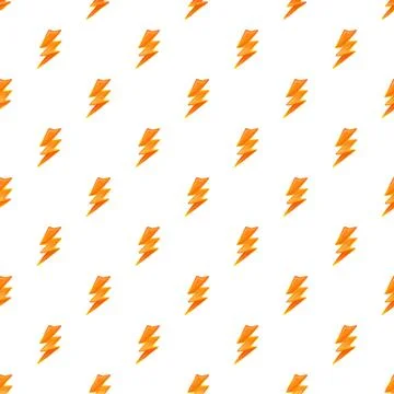 Repeating orange lightning bolts creating seamless pattern Illustrazione stock