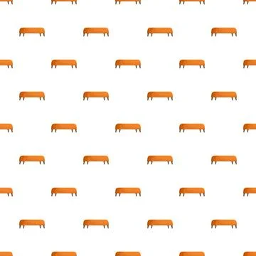 Repeating orange ottoman bench pattern on white background Stock Illustration