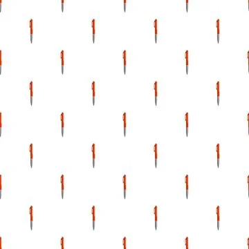 Repeating orange pen pattern on white background イラスト素材