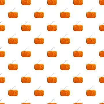 Repeating orange retro radio pattern for communication background 스톡 일러스트