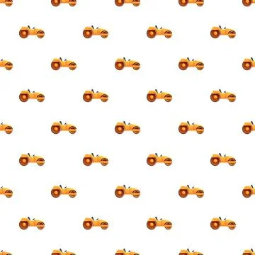 Repeating orange road roller construction vehicle pattern イラスト素材