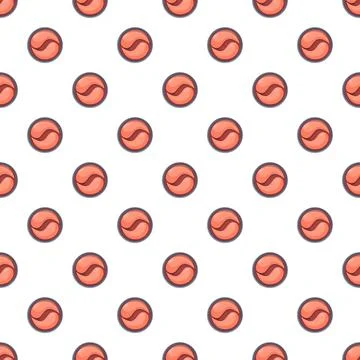 Repeating orange round yin yang symbol pattern Stock Illustration