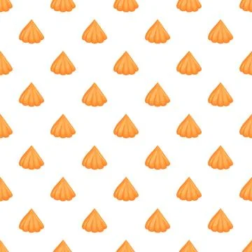 Repeating orange sea shell pattern on white background Stock Illustration