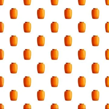 Repeating orange simple jar container seamless pattern Illustrazione stock