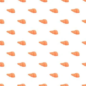 Repeating orange spiral seashell pattern seamless background Stock Illustration