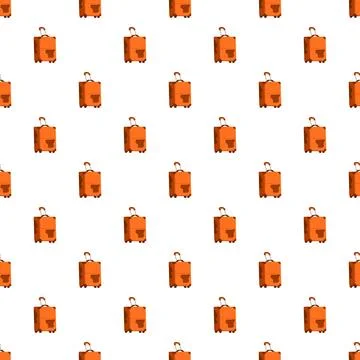 Repeating orange suitcase seamless pattern for travel イラスト素材