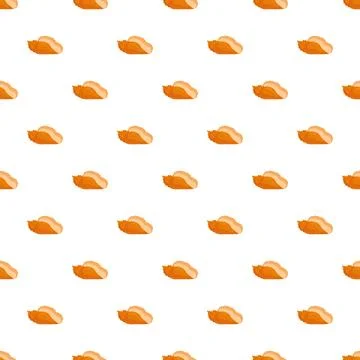 Repeating orange tropical sea shells pattern Illustrazione stock