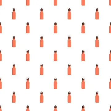 Repeating orange water bottle pattern creating a seamless background Illustrazione stock