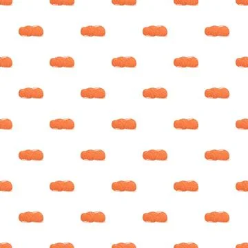 Repeating orange yarn balls crafting seamless pattern Stock Illustration