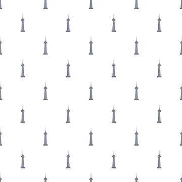 Repeating ostankino tower pattern representing russian communication landmark Illustrazione stock