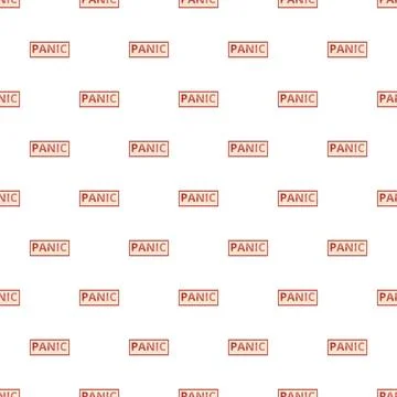 Repeating panic word pattern creating anxiety background Stock Illustration