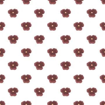 Repeating pansy flower pattern creating a decorative background Stock Illustration