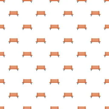 Repeating park benches seamless pattern on white background Stock-Illustration