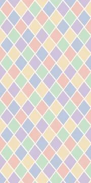 A repeating pastel diamond lattice pattern in soft pink, mint, lavender, an.. Illustrazione stock