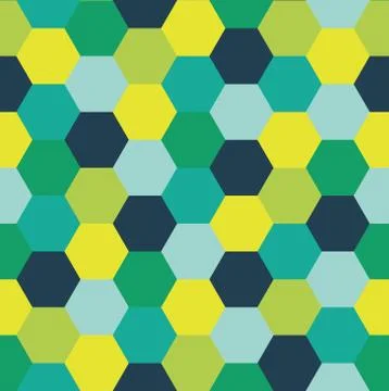 Repeating Pattern of Abstract Colorful Hexagon Vector Background Stock Illustration
