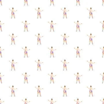 Repeating pattern with abstract dancing man figure Illustrazione stock