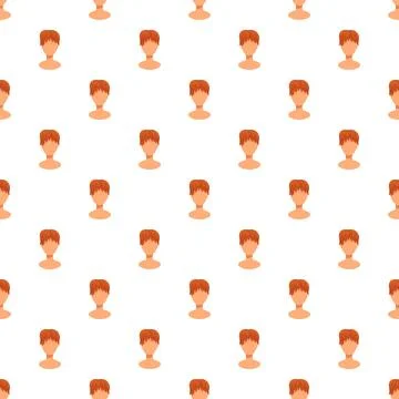 Repeating pattern of anonymous male avatar head Stock Illustration