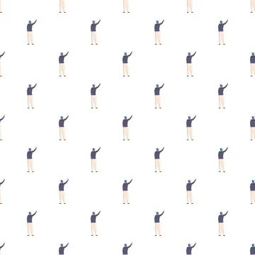 Repeating pattern of anonymous man pointing upwards Stock Illustration