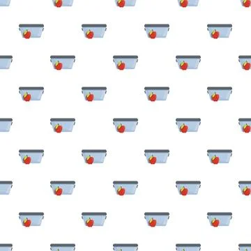 Repeating pattern of apples in lunchboxes Stock Illustration