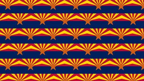 Repeating Pattern of the Arizona State Flag with Copper Star and Red and Ye.. Stock Illustration