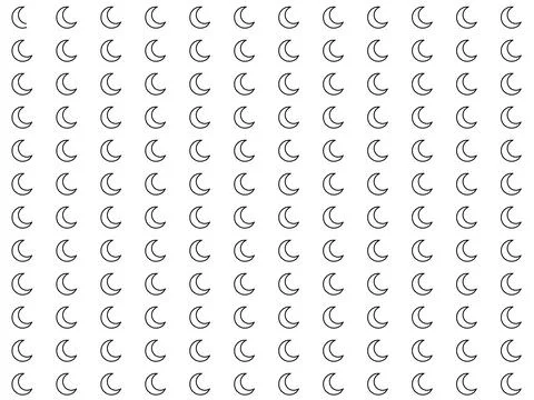 Repeating pattern background, crescent moon illustration Illustrazione stock