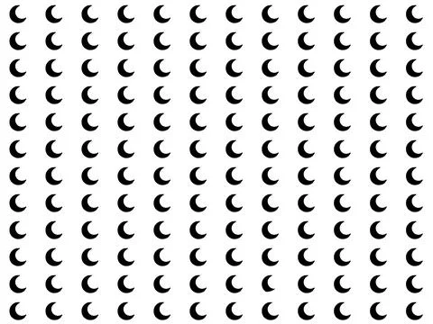 Repeating pattern background, crescent moon illustration Stock Illustration