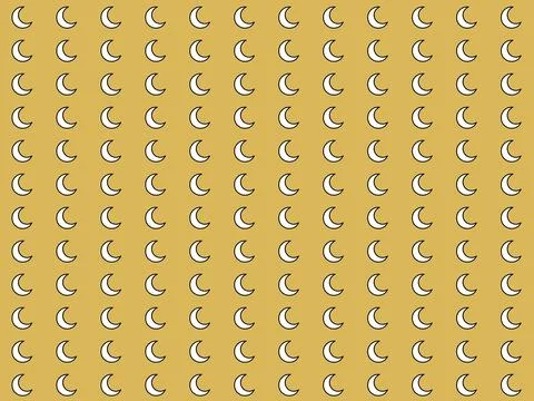 Repeating pattern background, crescent moon illustration Stock Illustration