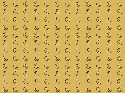 Repeating pattern background, crescent moon illustration Stock Illustration