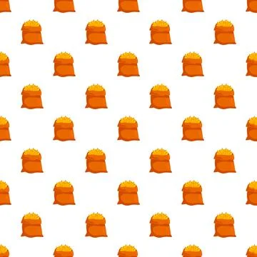 Repeating pattern with bags of gold coins Stock Illustration