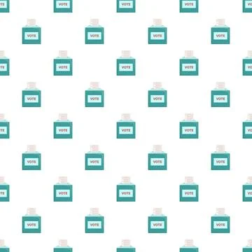 Repeating pattern of ballot boxes inviting people to vote Stock Illustration