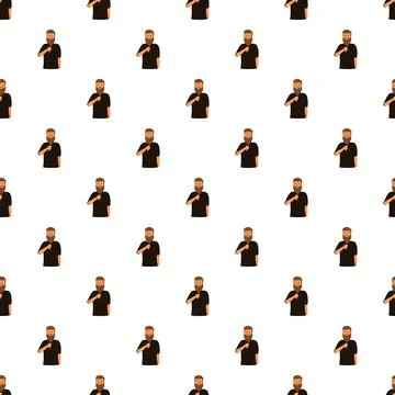 Repeating pattern with bearded man character background Stock Illustration