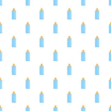 Repeating pattern of blue cosmetic spray bottles Illustrazione stock