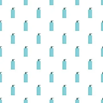 Repeating pattern of blue liquid soap dispenser bottles 스톡 일러스트