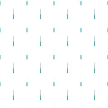 Repeating pattern of blue medical needles on a white background Stockillustratie