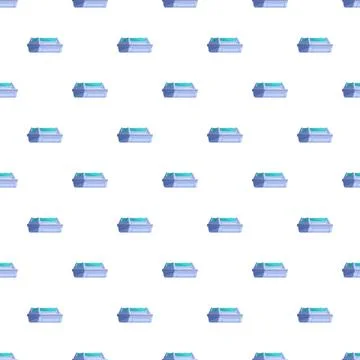 Repeating pattern of blue takeaway food containers 스톡 일러스트