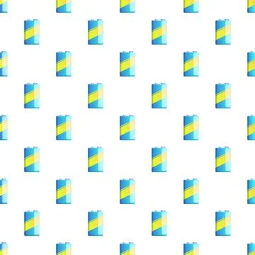 Repeating pattern of blue yellow 9v batteries イラスト素材