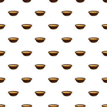 Repeating pattern of bowls with natural cosmetic clay Stock Illustration