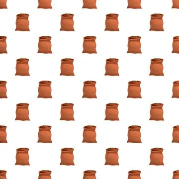 Repeating pattern of brown empty cartoon sacks Stock Illustration