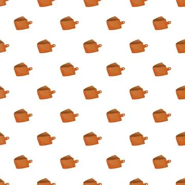 Repeating pattern of brown leather wallets on white background Stock Illustration