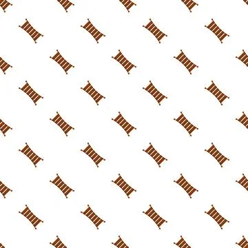 Repeating pattern of brown wooden rope ladders Stock Illustration