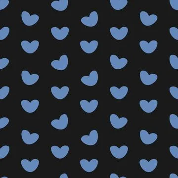Repeating pattern of a bunch of blue hearts. Endless pattern. 스톡 일러스트