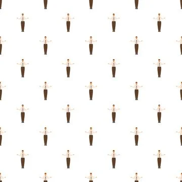 Repeating pattern of business man presenting with hands open Stock Illustration
