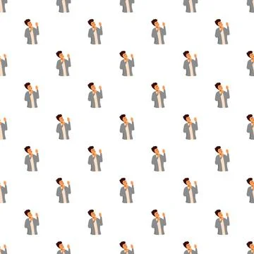 Repeating pattern of business man thinking, calculating, and planning 스톡 일러스트